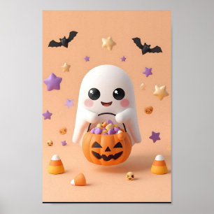 Too Cute to Spook – Adorable Ghost Poster
