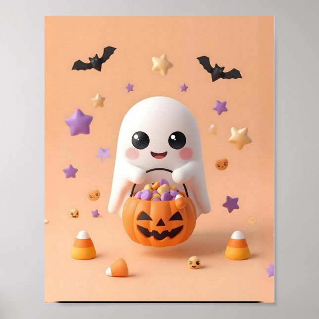 Too Cute to Spook – Adorable Ghost Poster (Front)
