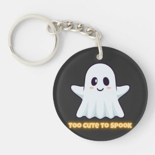 Too Cute To Spook – Adorable Kawaii Ghost Hallowee Keychain