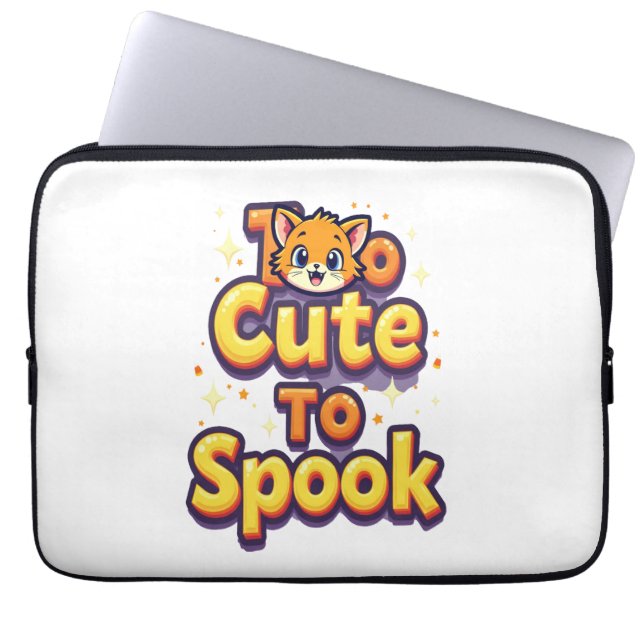 Too Cute To Spook Cat Laptop Sleeve (Front)