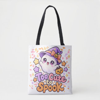 Too Cute to Spook Cute Ghost Halloween Tote Bag