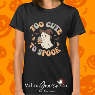 Too Cute to Spook – Cute Pastel Ghost & Pumpkin Co T-Shirt