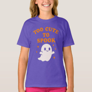 Too Cute To Spook - Funny Halloween Ghost Girl's T-Shirt