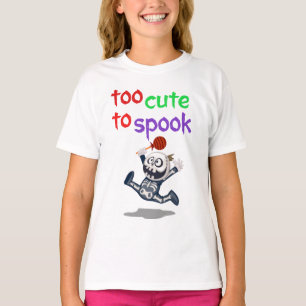 Too Cute to Spook – Funny Halloween Skeleton Kids T-Shirt