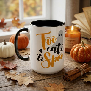 Too Cute To Spook Ghost Halloween Funny Hoodie Mug