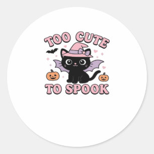 Too Cute to Spook � Halloween Cat Edition Classic Round Sticker