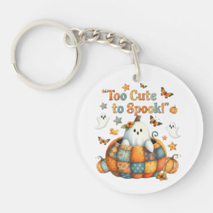 Too Cute to Spook Halloween Keychain