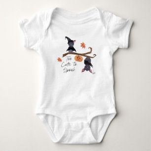 Too Cute to Spook Halloween Watercolor Bats Baby Bodysuit