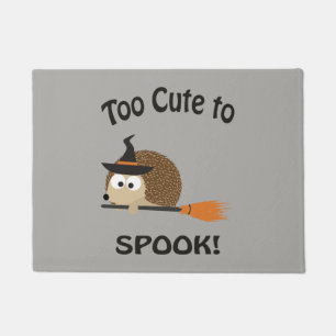 Too Cute to Spook Hedgehog Witch Doormat