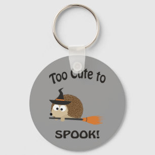 Too Cute To Spook! Hedgehog Witch Keychain
