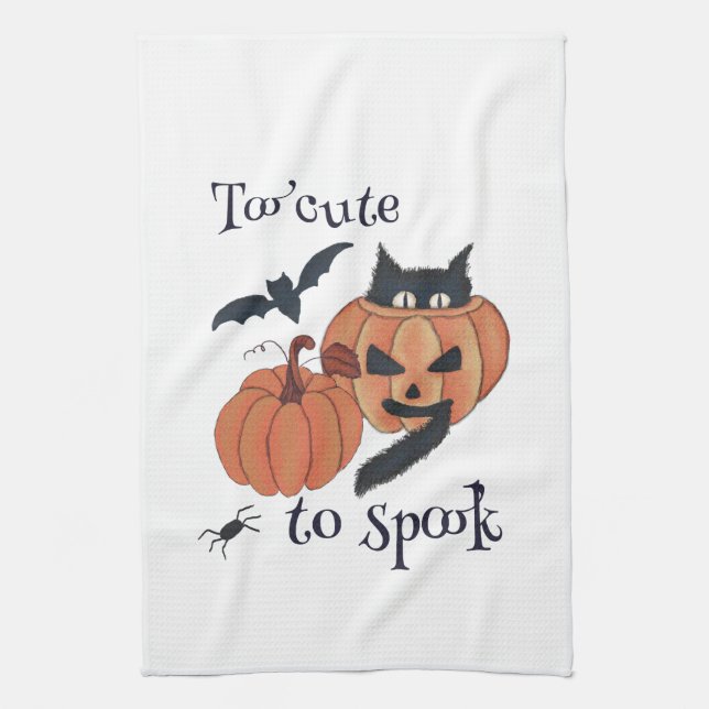 Too cute to spook  kitchen towel (Vertical)