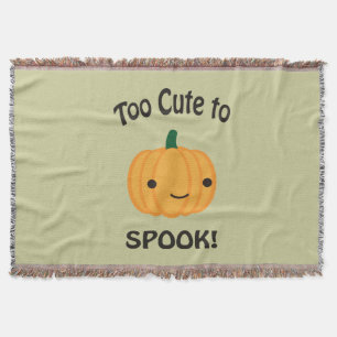 Too Cute To Spook! Little Pumpkin Throw Blanket