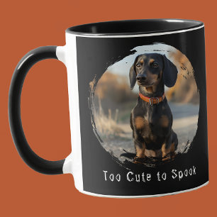 Too Cute to Spook Personalized Halloween Dog Photo Mug