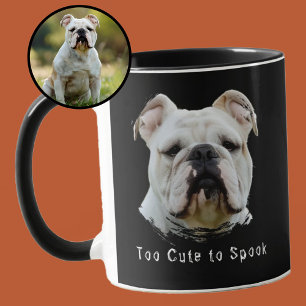 Too Cute to Spook Personalized Halloween Dog Photo Mug