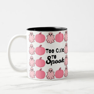 Too cute to Spook pink Halloween Two-Tone Coffee Mug