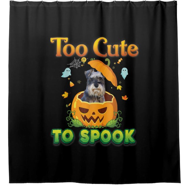 Too Cute To Spook Schnauzer Dog Halloween Pumpkin (Front)