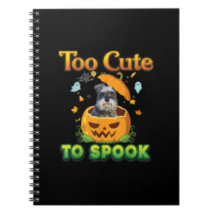 Too Cute To Spook Schnauzer Dog Halloween Pumpkin Notebook