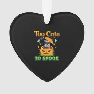 Too Cute To Spook Schnauzer Dog Halloween Pumpkin Ornament
