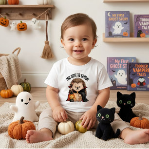 Too Cute to Spook Vampire Hedgehog Halloween Toddler T-shirt