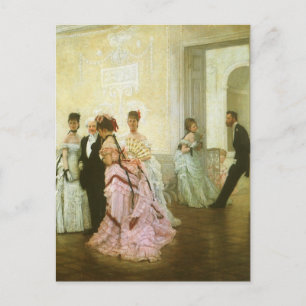 Too Early by James Tissot, Vintage Victorian Art Postcard