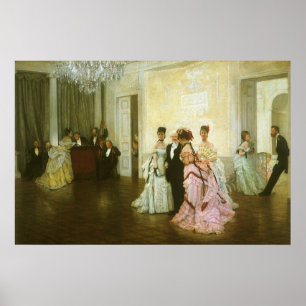 Too Early by James Tissot, Vintage Victorian Art Poster