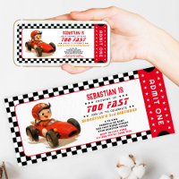 Too Fast Racing Car Ticket Birthday