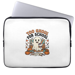 Too Ghoul For School Vintage Ghost Teacher Hallowe Laptop Sleeve
