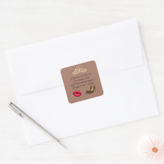 Too Glam To Care – Chic Quote Square Sticker
