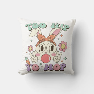 Too Hip To Hop Easter Bunny Throw Pillow