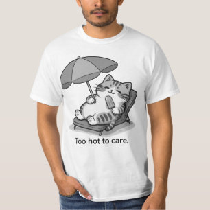 Too Hot To Care Funny T-Shirt