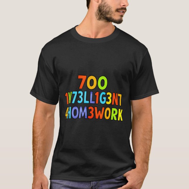 Too Intelligent For Homework Funny School Kids Tee (Front)