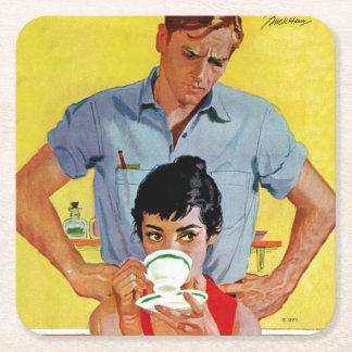 Too Late To Make Up Square Paper Coaster