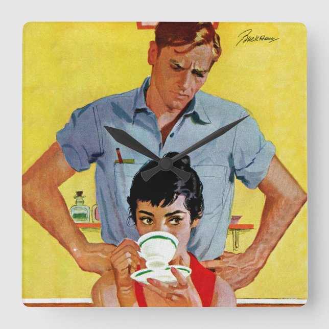 Too Late To Make Up Square Wall Clock (Front)