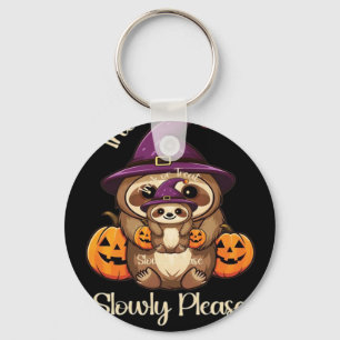 Too Lazy to be Scary Cute Halloween Sloth Classic  Keychain