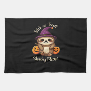 Too Lazy to be Scary Cute Halloween Sloth Classic  Kitchen Towel