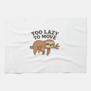 Too Lazy To Move � Cute Retro Cartoon Sloth Design Kitchen Towel