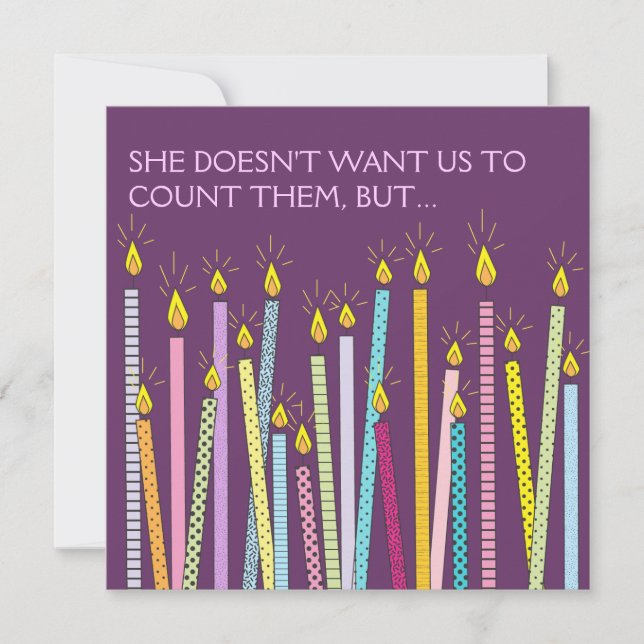 Too Many Candles!  Birthday Party Invitation (Front)