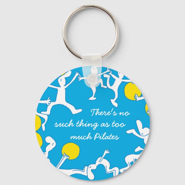 Too many Pilates Keychain, blue Keychain (Front)