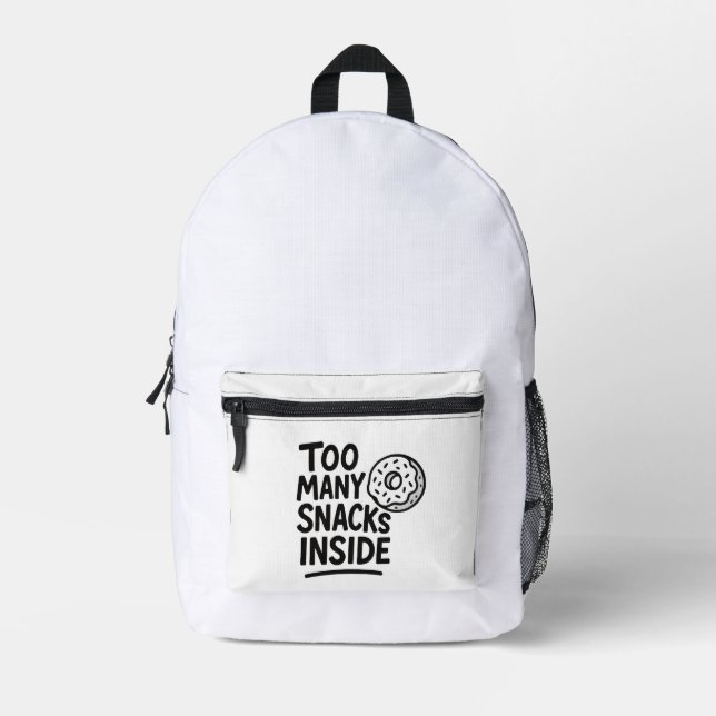 Too Many Snacks Inside Funny Doughnut Backpack (Front)