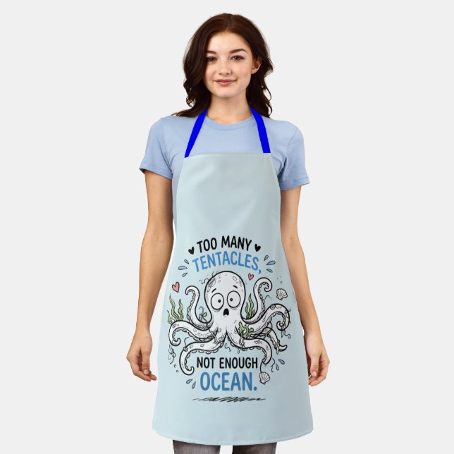 Too Many Tentacles Ocean Lover Apron (Worn)