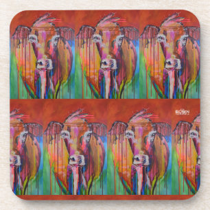 "Too Moo for YOO III" Hard Plastic Coaster Set