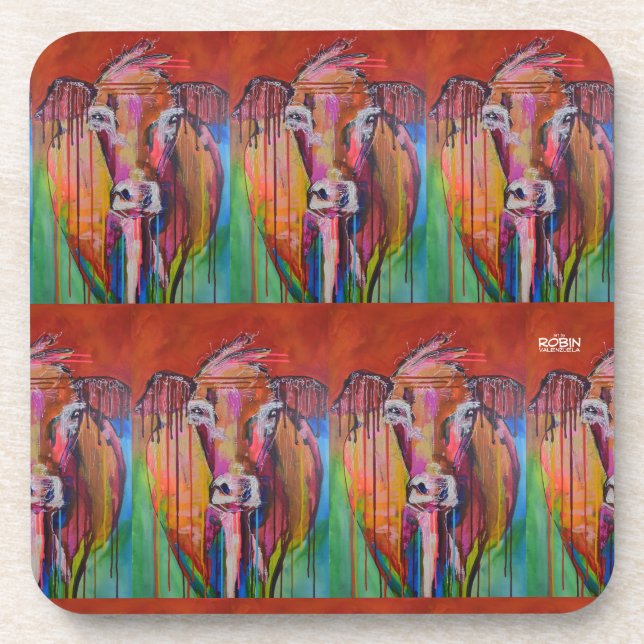 "Too Moo for YOO III" Hard Plastic Coaster Set (Front)