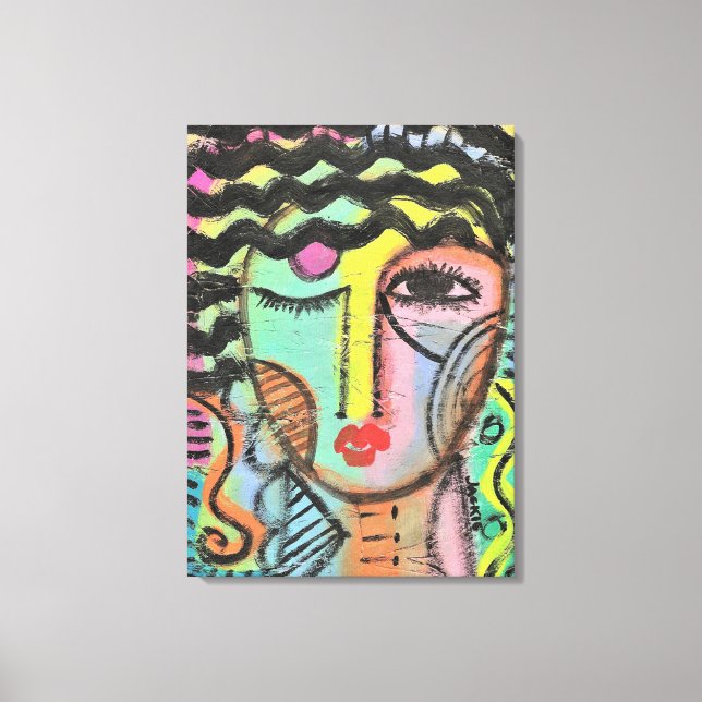 Too Much Abstract Portrait on OSB Canvas Print (Front)