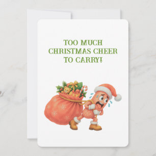 Too much Christmas Cheer to Carry! Salami Holiday Card