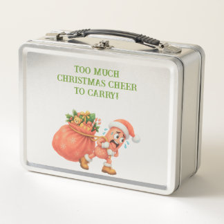 Too much Christmas Cheer to Carry! Salami Metal Lunch Box
