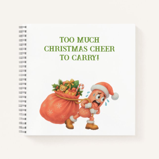 Too much Christmas Cheer to Carry! Salami Notebook (Front)