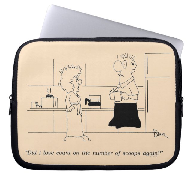 Too Much Coffee Laptop Sleeve (Front)