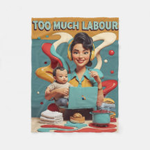 Too Much Labour – Retro Feminist Satire Design