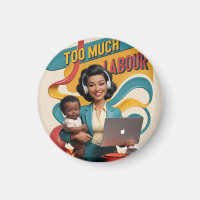 Too Much Labour — Retro Woman Illustration 