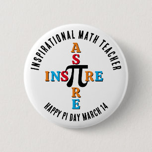 TOO MUCH MATH PI-GRAINE Happy Pi Day Button